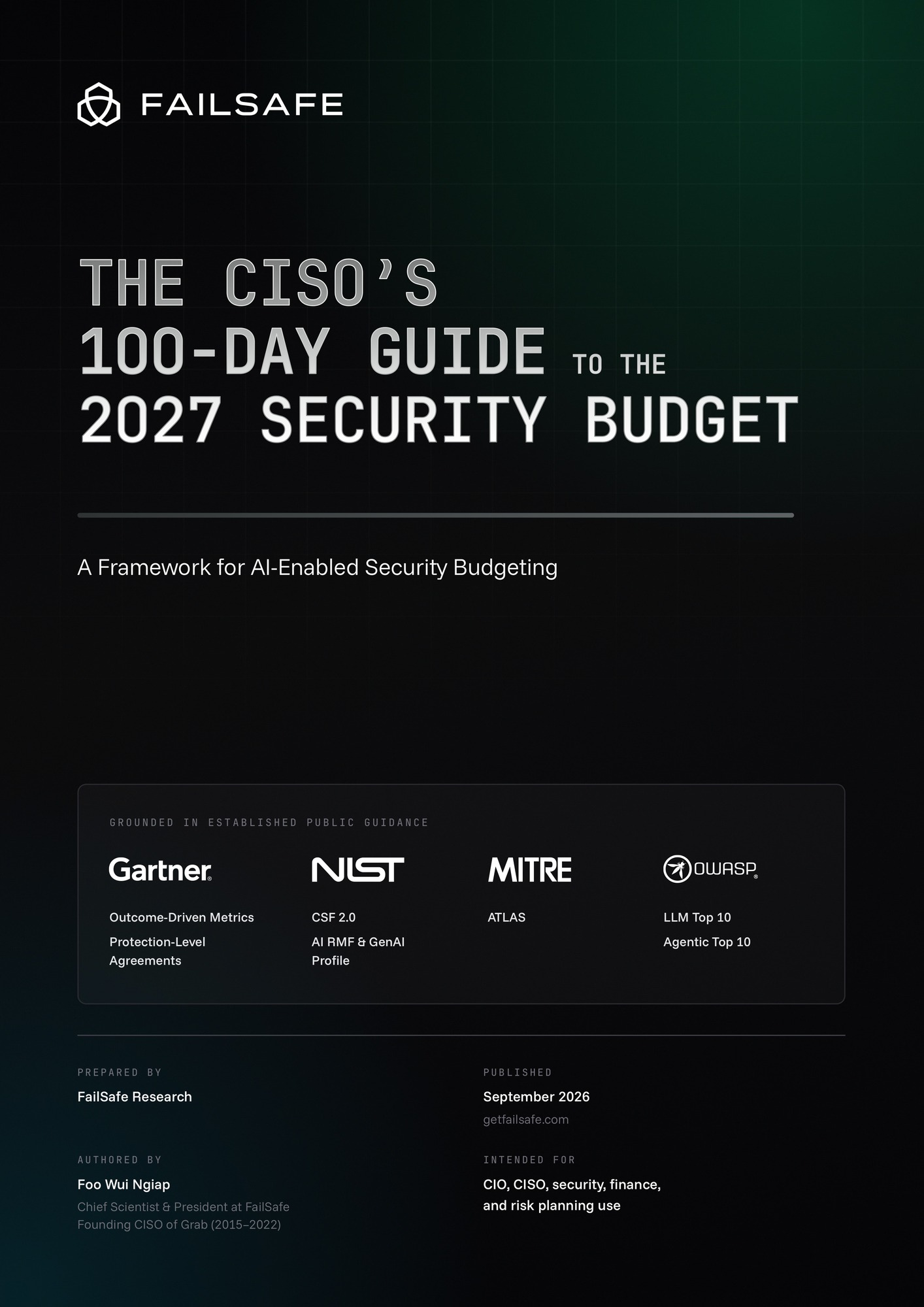 Cover of The CISO's 100-Day Guide to the 2027 Security Budget